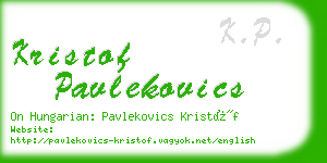 kristof pavlekovics business card